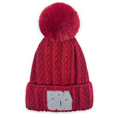 Burgundy Beanie GAB with Grey Rubber Patch