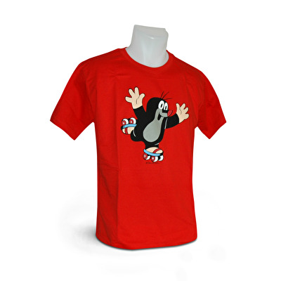 Tričko Krteček Brusle UNISEX - Červená