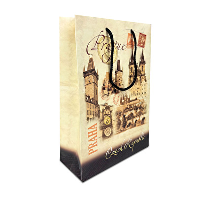Paper gift bag Prague Retro 20x30x8 cm