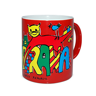 Mug Prague Cat A red