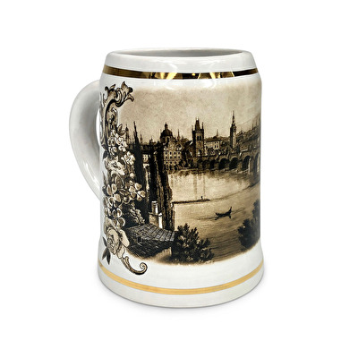 Keramik-Humpen gold Prag 0,5 l 8.