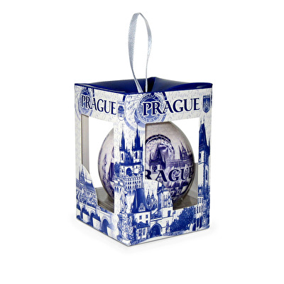 Weinachtskugel Prag Blue