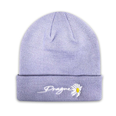 Mũ len mùa đông KOPRETINA có vành gấp màu tím nhạt