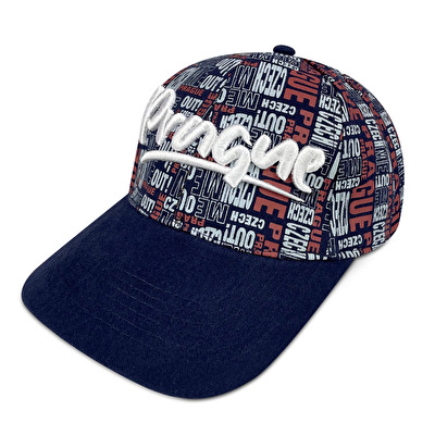 Kappe Prag klassisch AMST/Texte C.M.O. dunkel blau - Dunkelblau