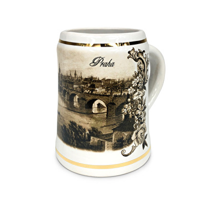 Keramik-Humpen gold Prag 0,5 l 8.