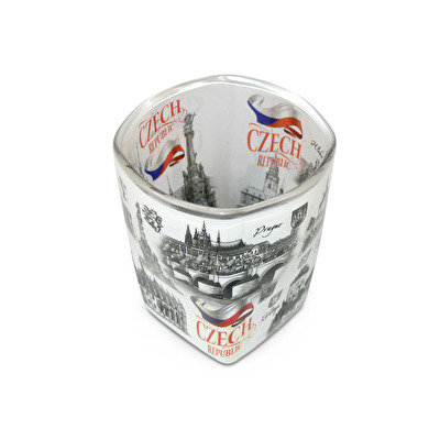 Shotglass Czech Republic angular