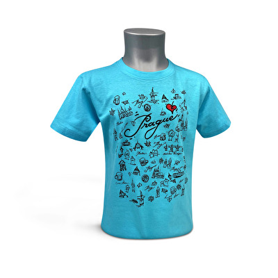 Baby-T-Shirt Prag türkis - Dunkelgrau