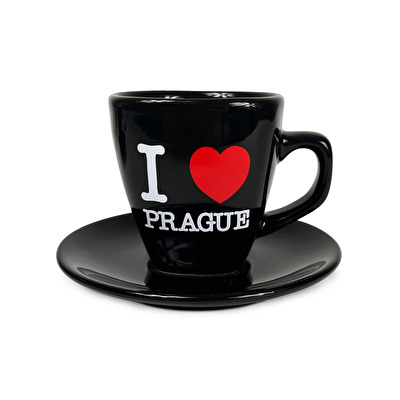 Šálek I LOVE PRAGUE s podšálkem 