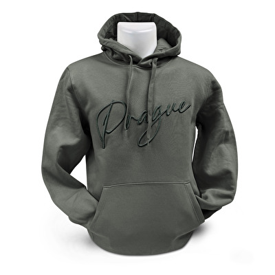 Sweatshirt mit Kapuze und mit der Broderie DIS khaki