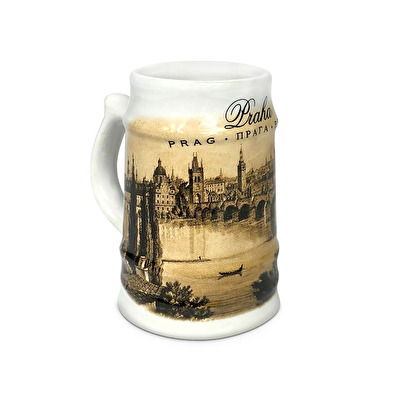 Ceramic miniature brown Prague 7.