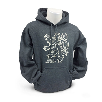 Mikina s kapucí Praha Lev M21. - Tmavě šedá