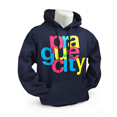 Mikina s kapucí Prague City M29. - Tmavě modrá