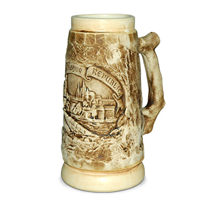 Keramik-Humpen Prag handgemacht maxi Stamm hell A