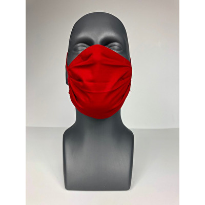 Cotton face mask HEPA filter red