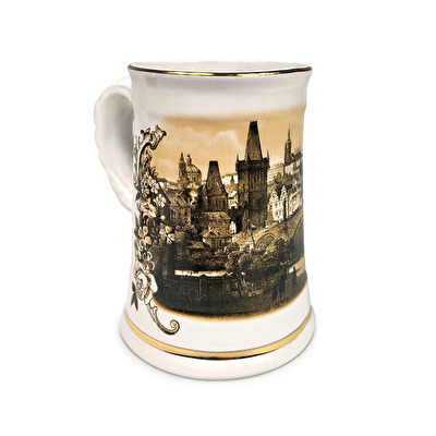 Keramik-Humpen gold Prag 0,3 l 9.
