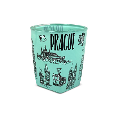 Shotglass Prague angular Pastel blue 