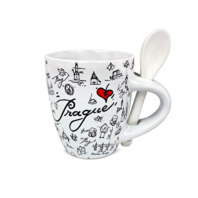 Hrnek Praha se lžičkou a krabičkou PAR