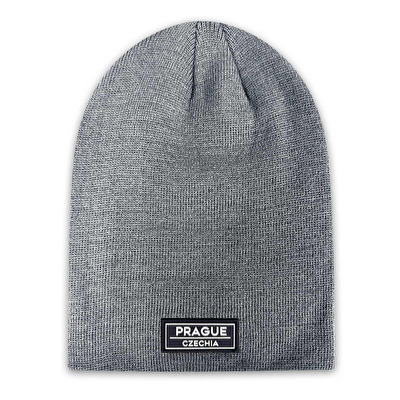 Winter cap DECENT grey with a black-and-white patch