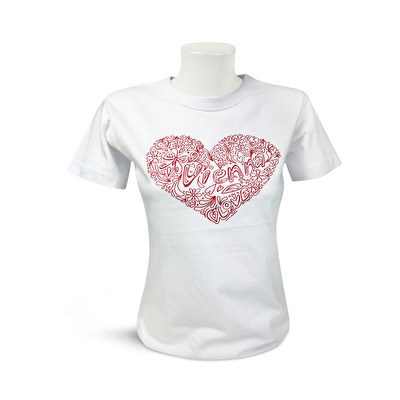 Tričko dámské Vídeň Srdce - Bílá