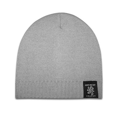 Zimní čepice Praha štítek světle šedá