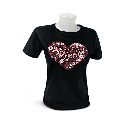 Tričko dámské Vídeň Srdce - Černá