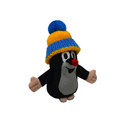 Krtek maňásek kulich modro žlutý 10 cm 