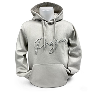 Sweatshirt mit Kapuze und mit der Broderie DIS beige