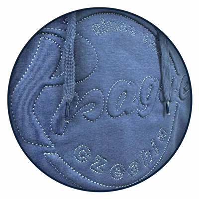 Mikina s výšivkou a kapucí Praha EMBOS modrá