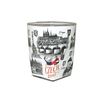 Shotglass Czech Republic angular