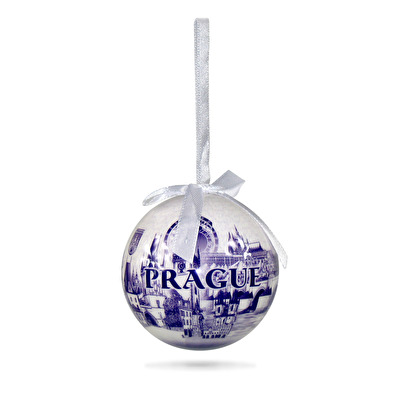 Weinachtskugel Prag Blue