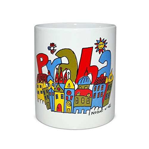Mug Prague Text G white 