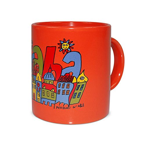 Mug Prague Text G orange
