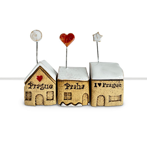 Ceramic house with wire - snow