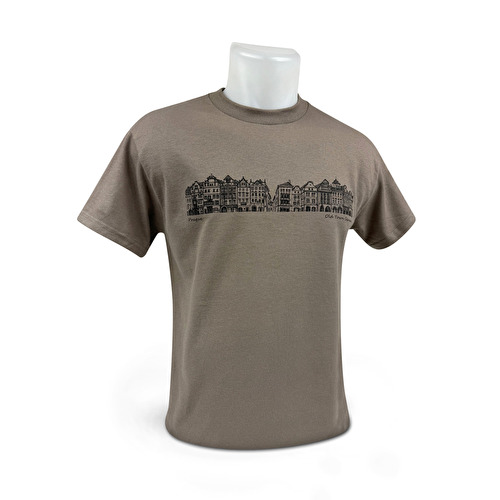 T-shirt Prague houses light brown 287B.