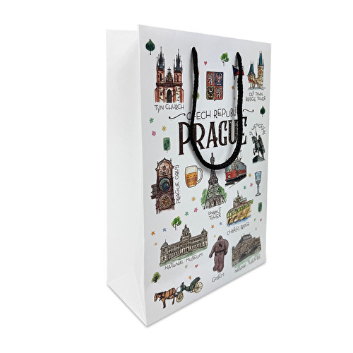Taška papírová Praha Aquarel 20x30x8 cm