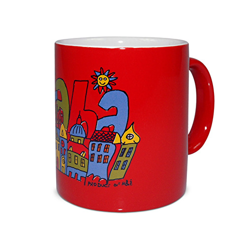 Mug Prague Text G red