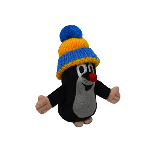 Krtek maňásek kulich modro žlutý 10 cm 