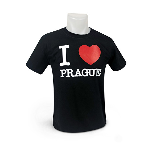 T-shirt I love PRAGUE black 224. 