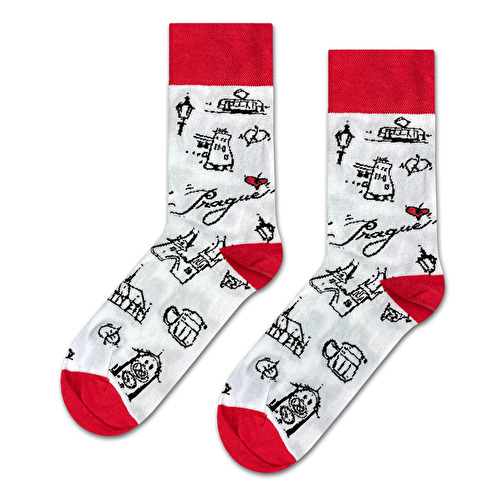 Socks PAR white+red