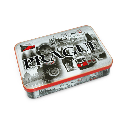 Plechová krabice L Praha bonbóny Montáž 