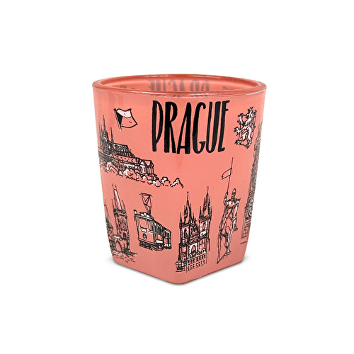 Sklo mini Praha hrana Pastel pink