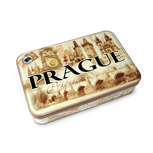 Plechová krabice L Praha čoko sušenky Retro 