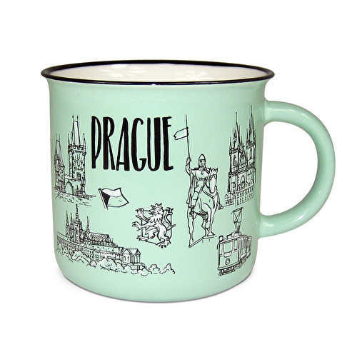 Ceramic tin can Prague PAR BIG light green
