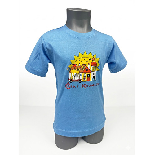 Children's T-shirt Český Krumlov - Sun - Light Blue