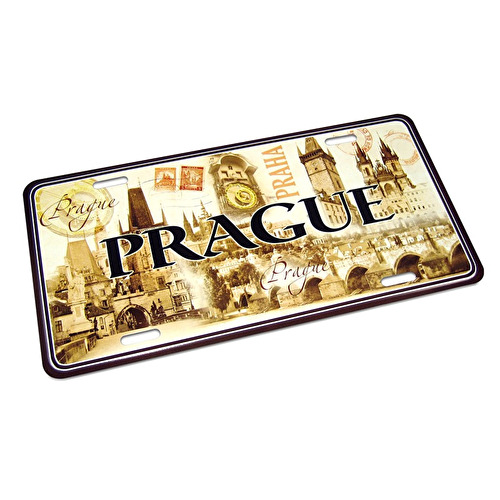 Plechová značka Praha 30x15 cm Retro