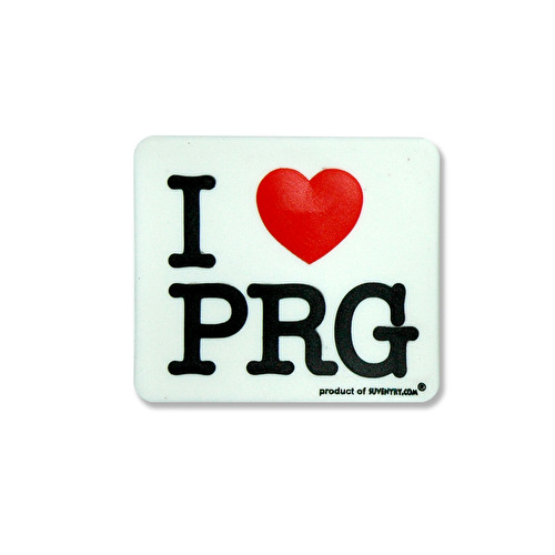 magnet guma I love PRG bílý