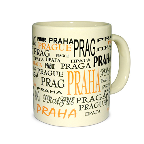 Mug Prague Texts beige