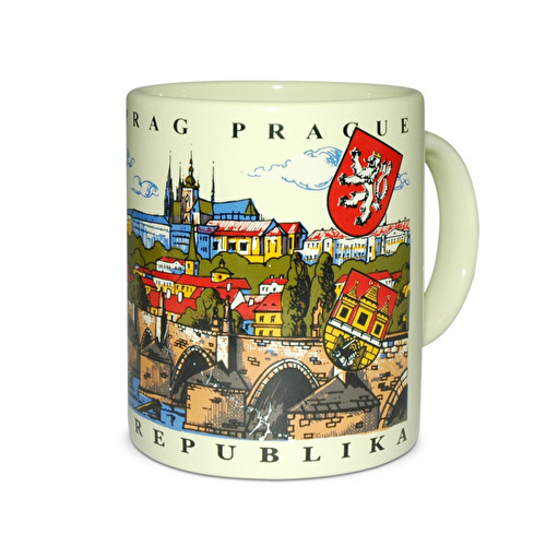 Mug  painted Prague - Hradčany beige