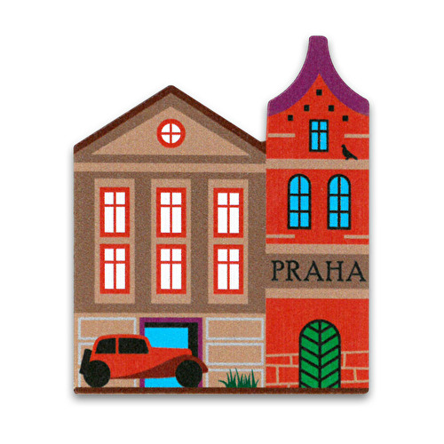 Magnetka dům Praha auto a holub C
