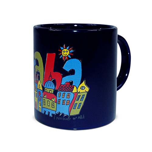 Mug Prague Text G dark blue